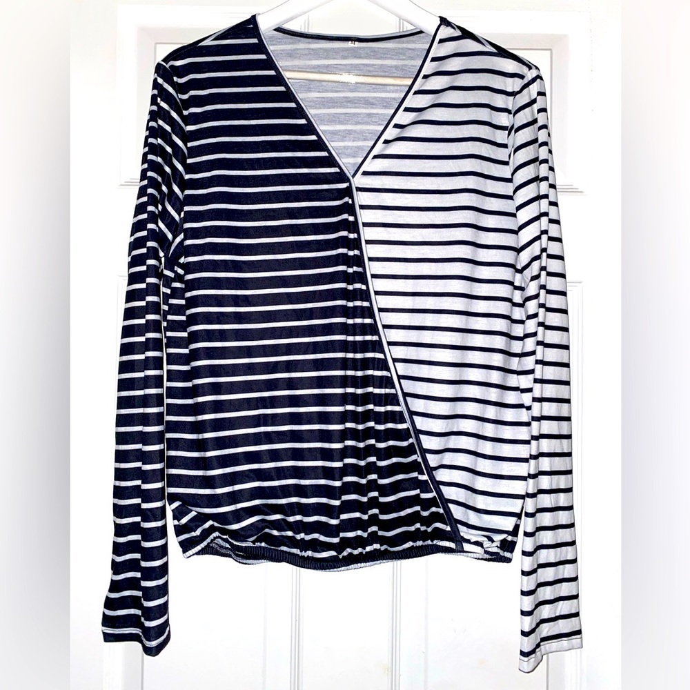 Shein Striped Two-Tone Top